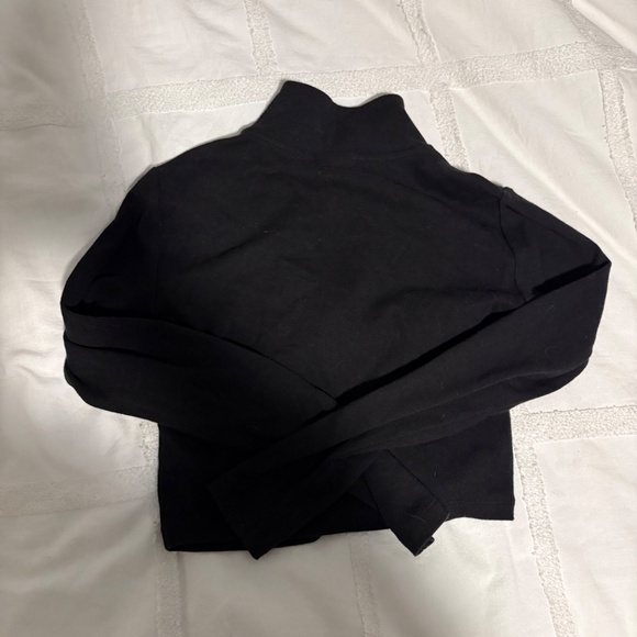 Aritzia Black Zip-Up Mock Neck Top Size: XS (best fit XS–S) - Picture 2 of 2